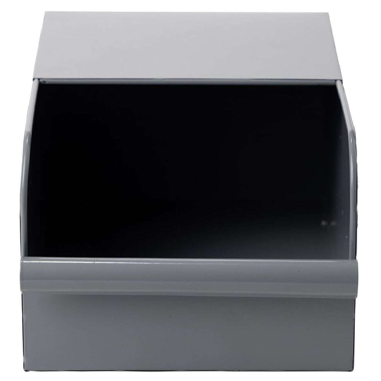 Bac de rangement en métal gris - L17,5 x l25 x H12,5 cm