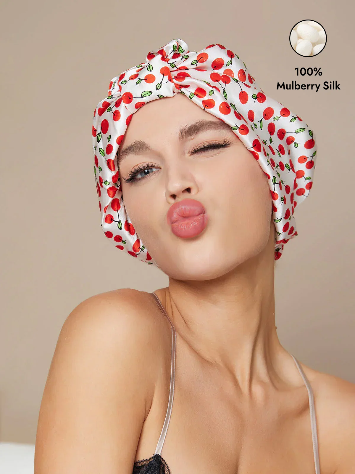 Pure Silk Night Turban Bonnet