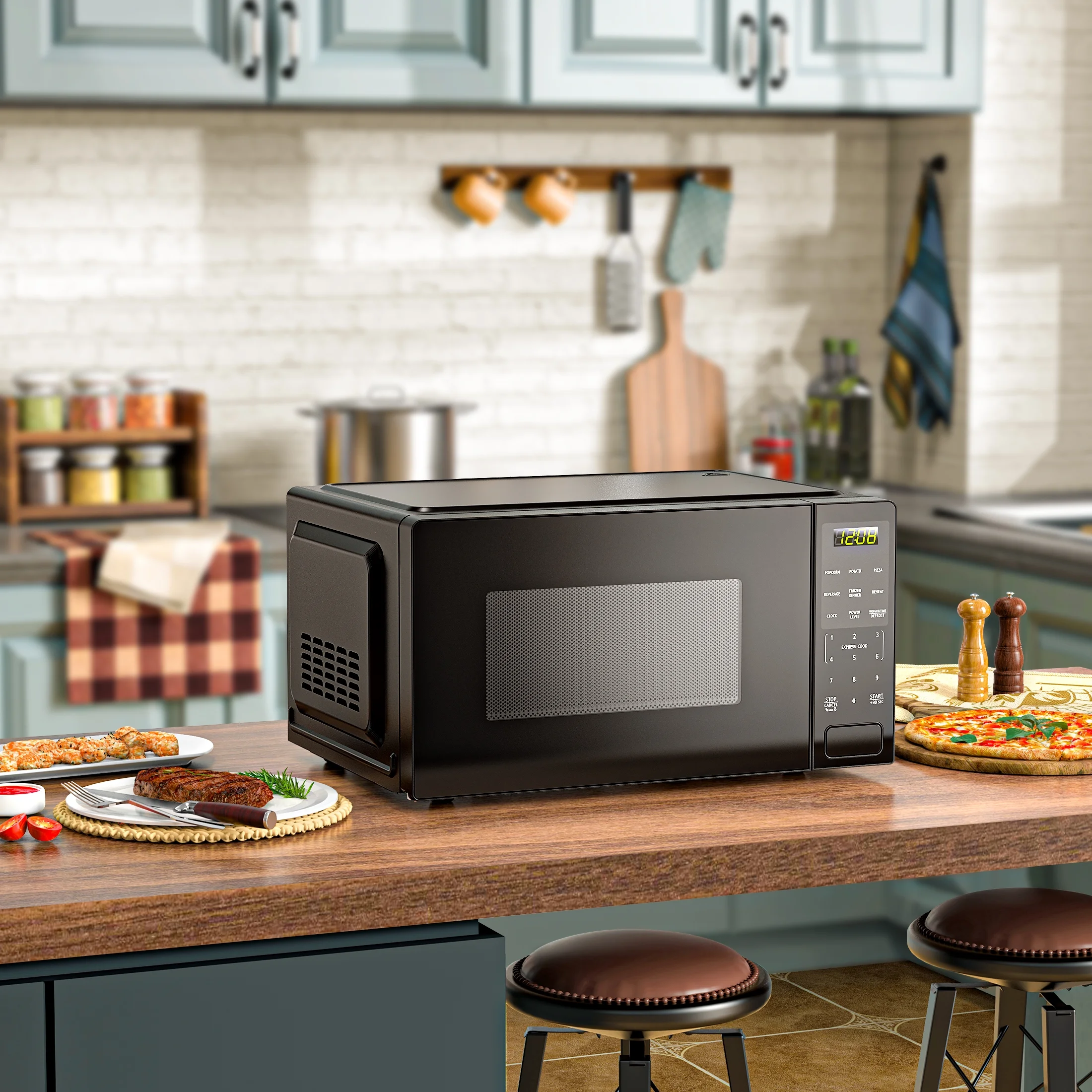 Mainstays 1.1 cu ft Countertop Microwave Oven, 1000 Watts, Black