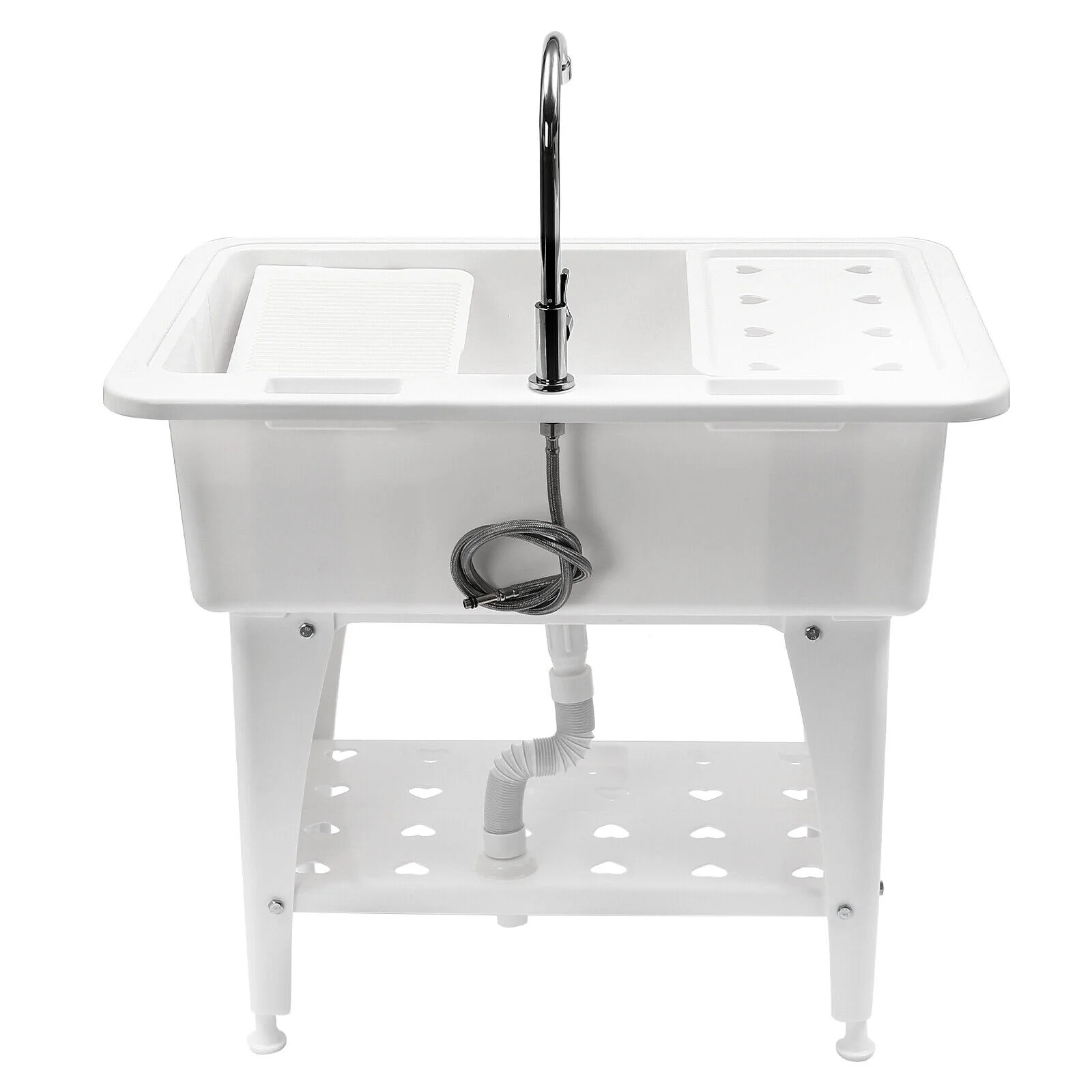 Laundry Sink Freestanding Plastic Indoor and Outdoor Utility Sink with Washboard(1) - Image 7