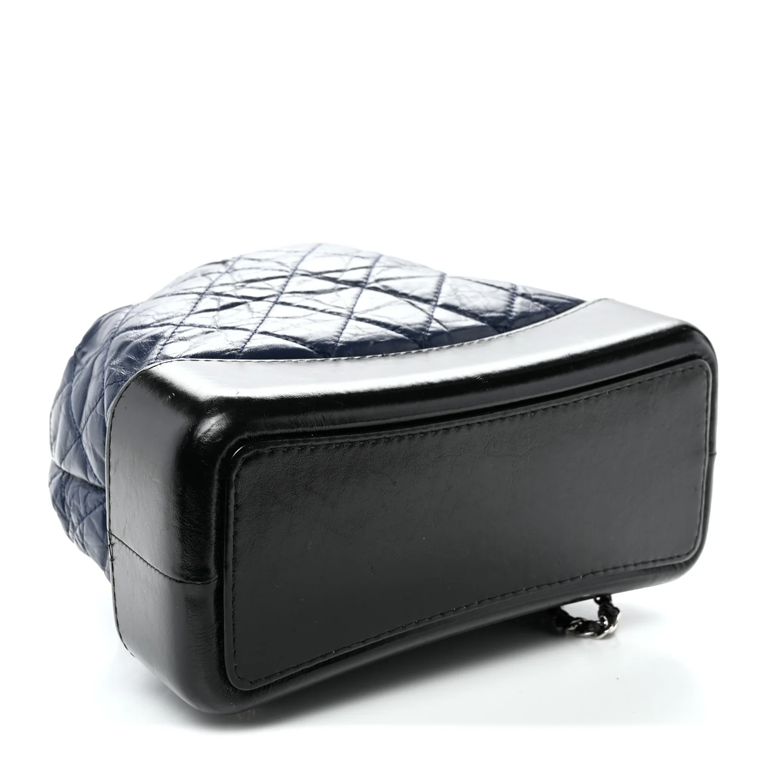 Aged Calfskin Quilted Gabrielle Backpack Navy Black