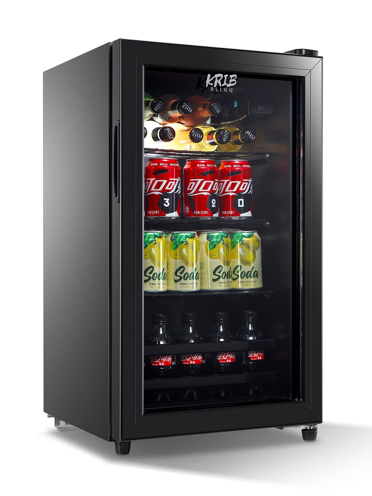 Krib Bling Beverage Refrigerator 120 Can Freestanding Beverage Cooler