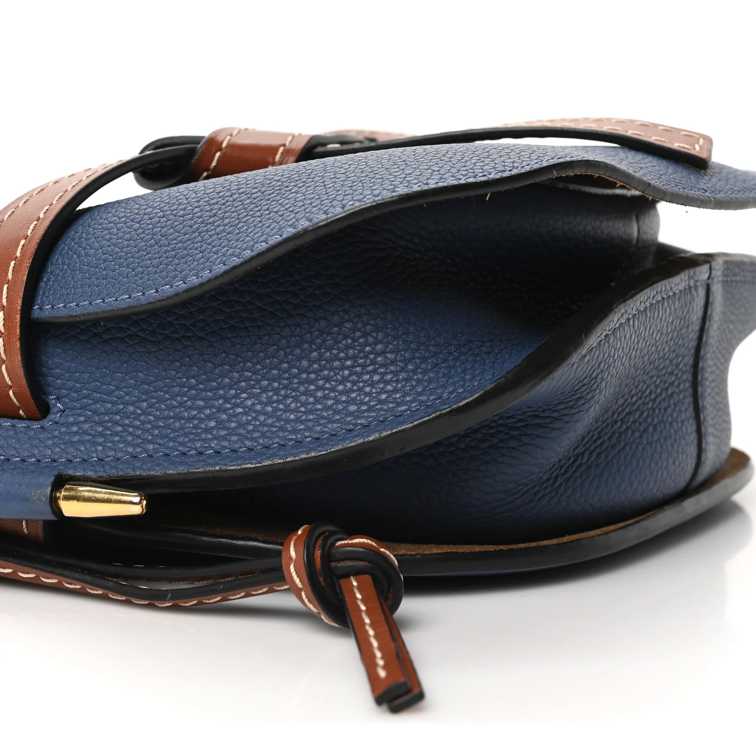 Grained Calfskin Small Gate Crossbody Bag Varsity Pecan