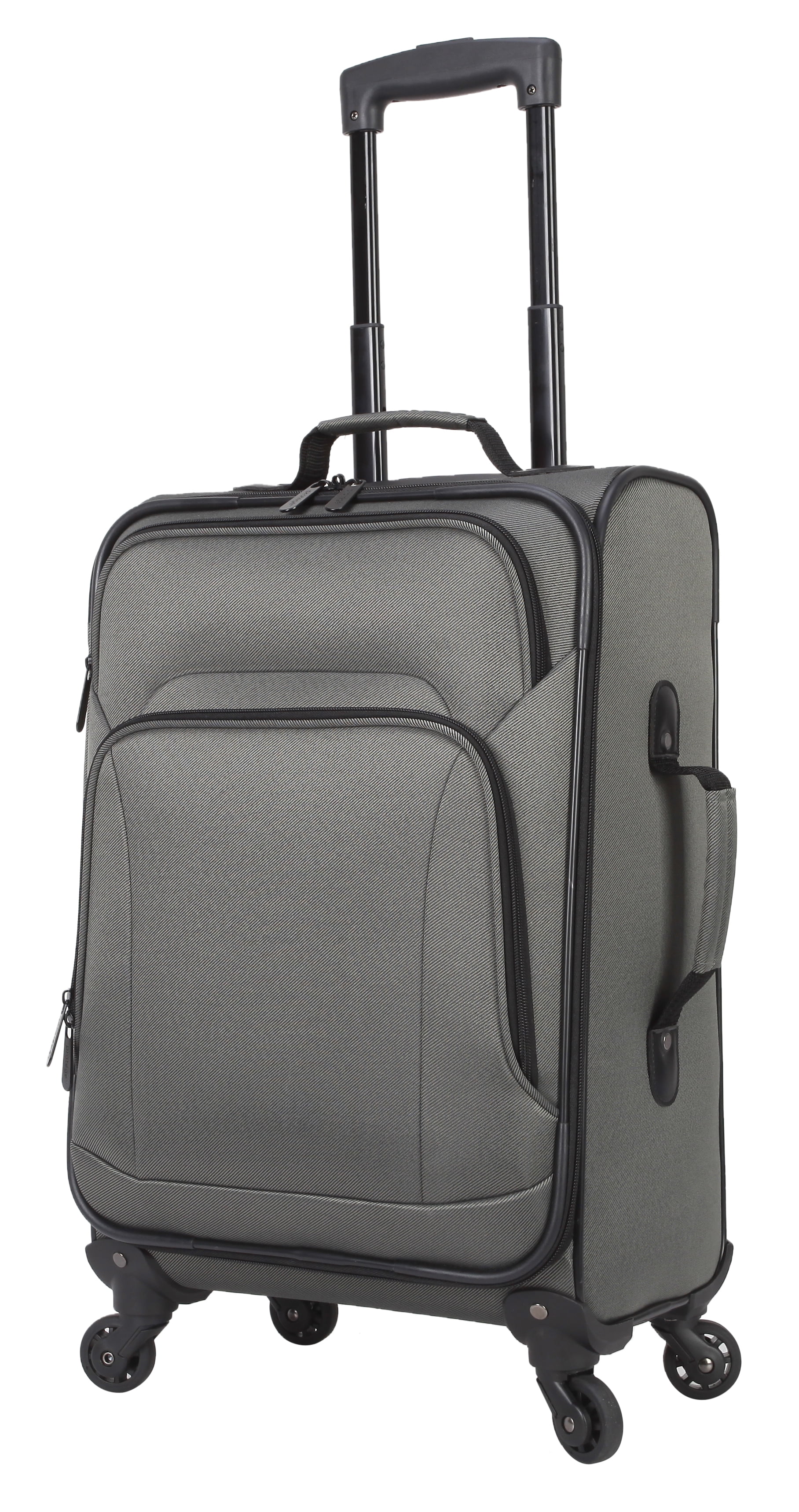 Protege 5 Piece Spinner Luggage Set, Includes 28 in Checked, 24 in Checked Bags, 20 in Carry - on, 15 in Boarding Tote and Matching Utility Bag, All Ages, Grey