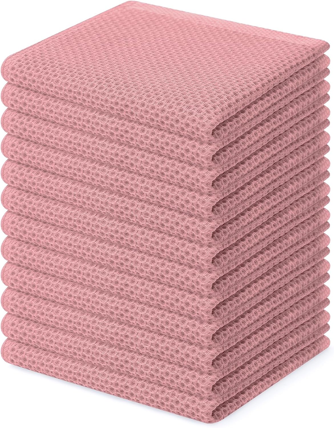 Homaxy 100% Cotton Waffle Weave Kitchen Dish Cloths 6-Pack, Dark Grey