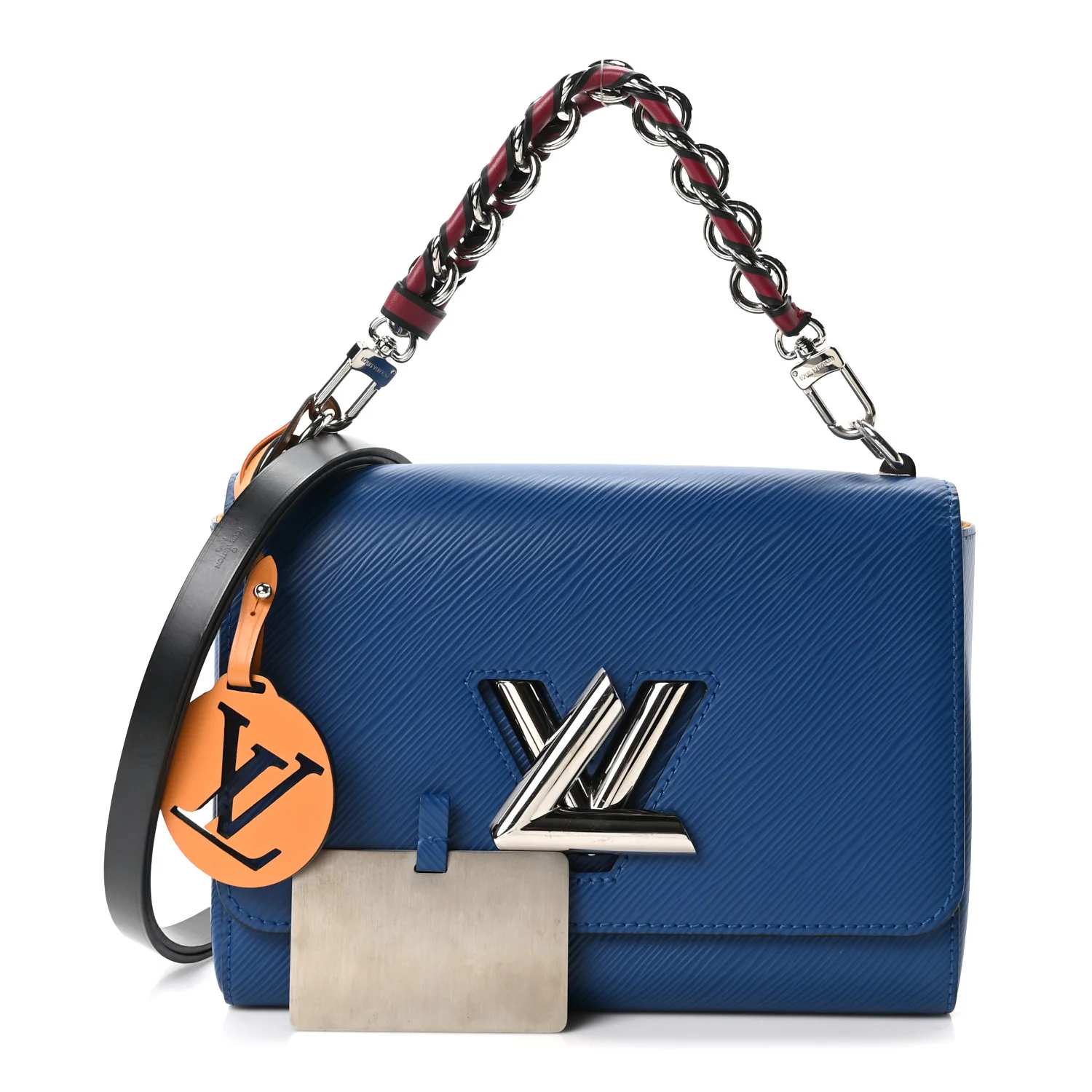 Epi Twist Braided Strap Shoulder Bag MM Bleu Roi