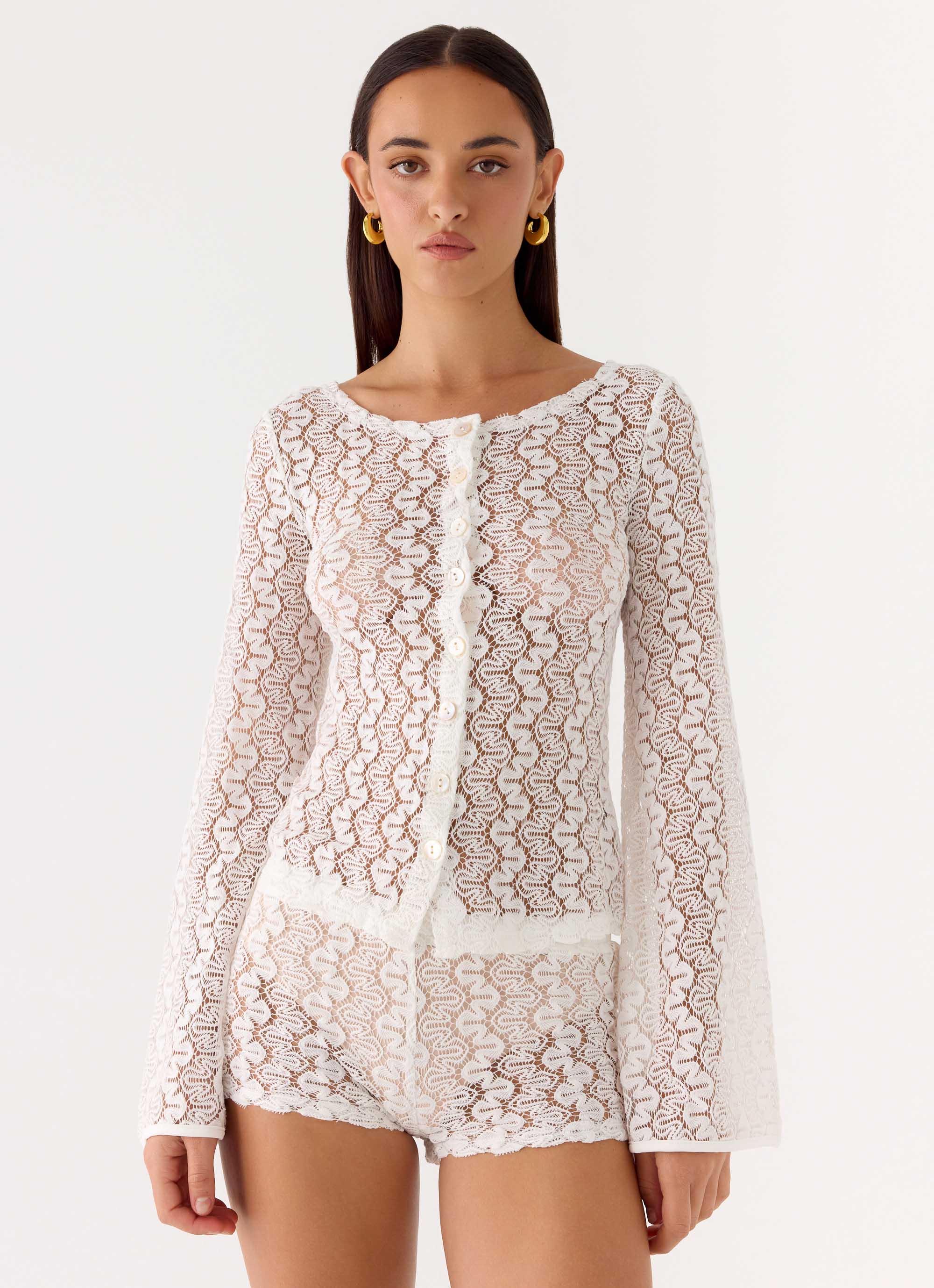 Selina Long Sleeve Top - Ivory