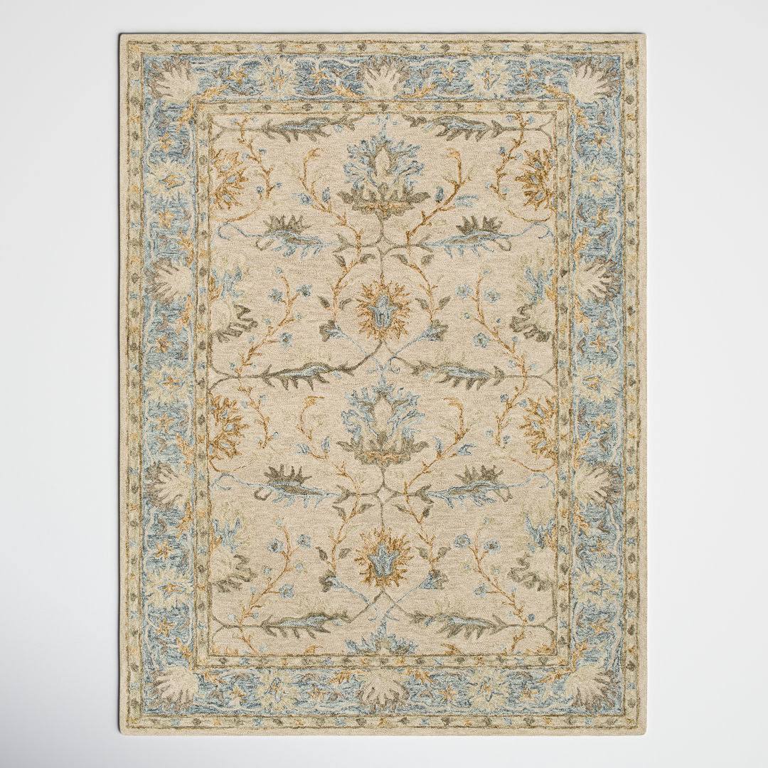 Sienna Handmade Tufted Wool Beige/Gray Rug Birch Lane Rug Size: Rectangle 8' x 10'