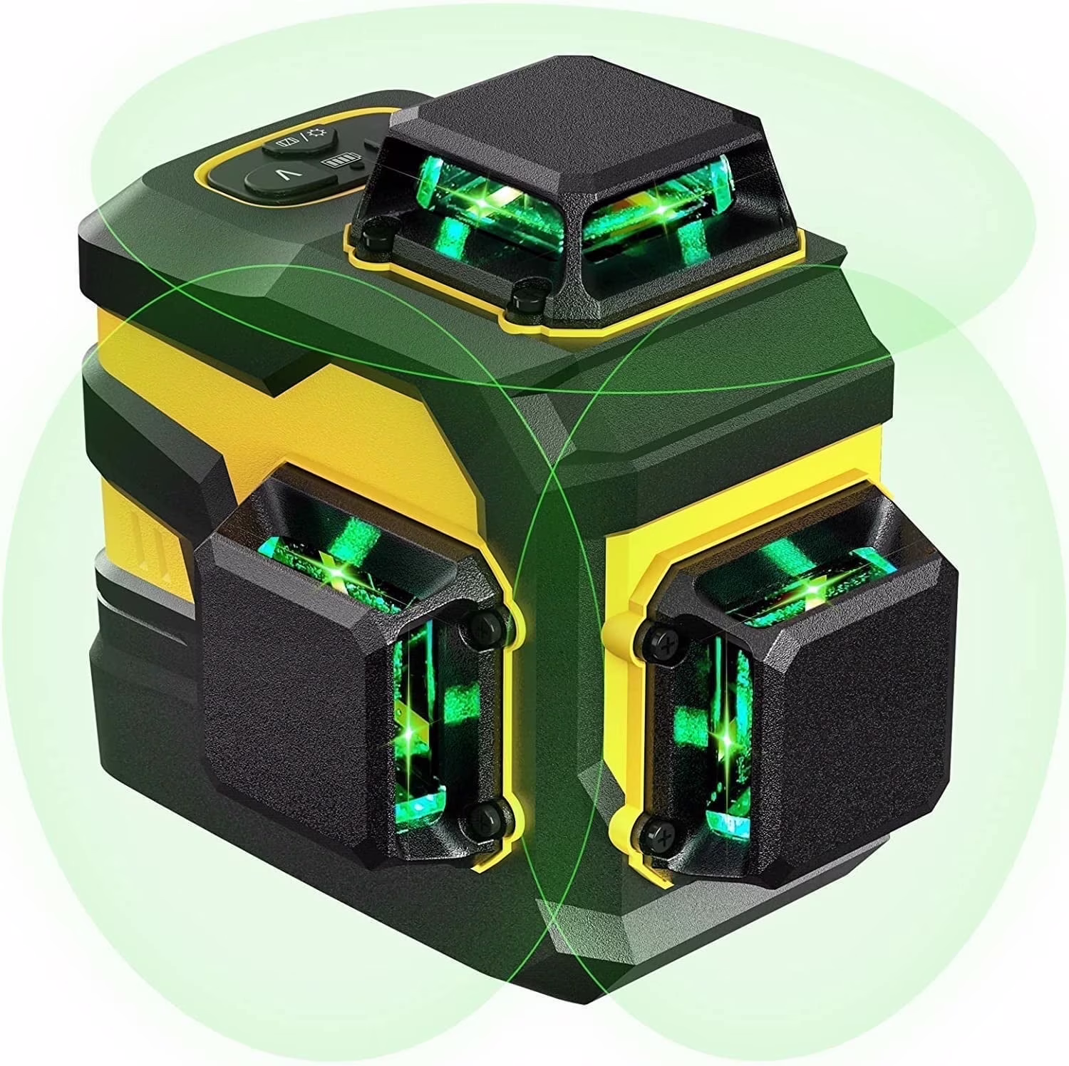 Laser Level, IKOVWUK 3x360�� Cross Line Laser for Construction and Picture Hanging, 12 Green Lasers with Self-leveling, 65 ft Vertical & Horizontal Line, Level Tool with 5200 mAh Rechargeable Battery