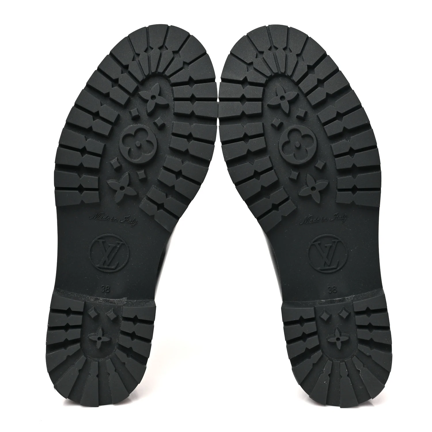 Rubber Embossed Monogram Splash Rain Short Boots 38 Black