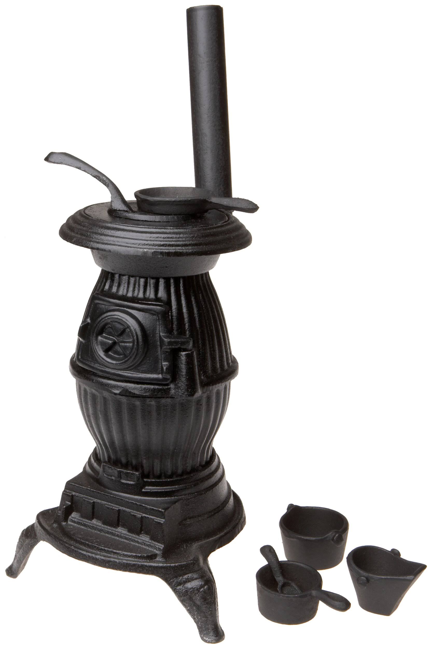 Old Mountain Black Mini Pot Belly Stove Set with Accessories 13 inch