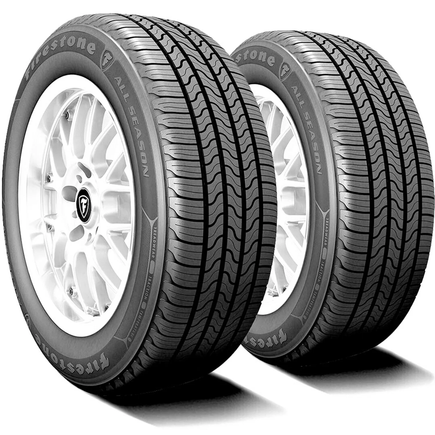 Set of 4 (FOUR) Firestone All-Season 205/65R15 94T AS All-Season A/S Tires