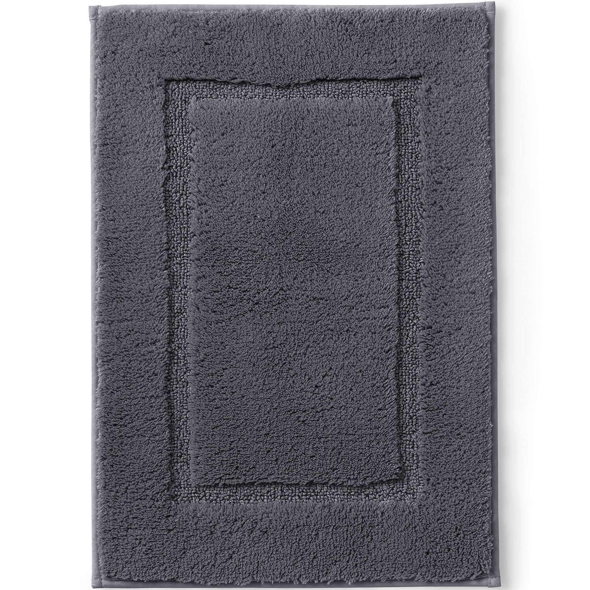 Lands' End Supima Cotton Non-Skid Bath Rug, Grey, 20x33