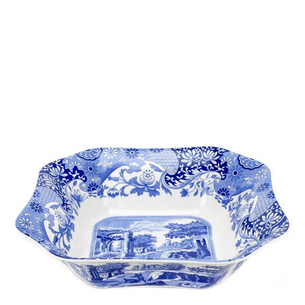 Blue Italian salatskål 1,4L 24x24 cm blå/hvit