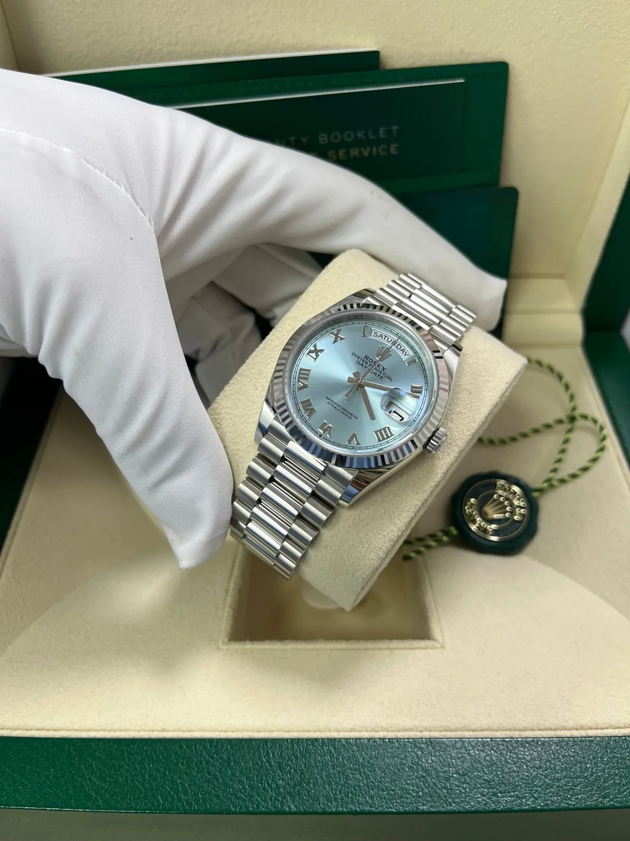[Super Clone]RLX  Day-Date 36mm Oyster Perpetual 128236-0008 Ice Blue Roman Dial【Super Clone】