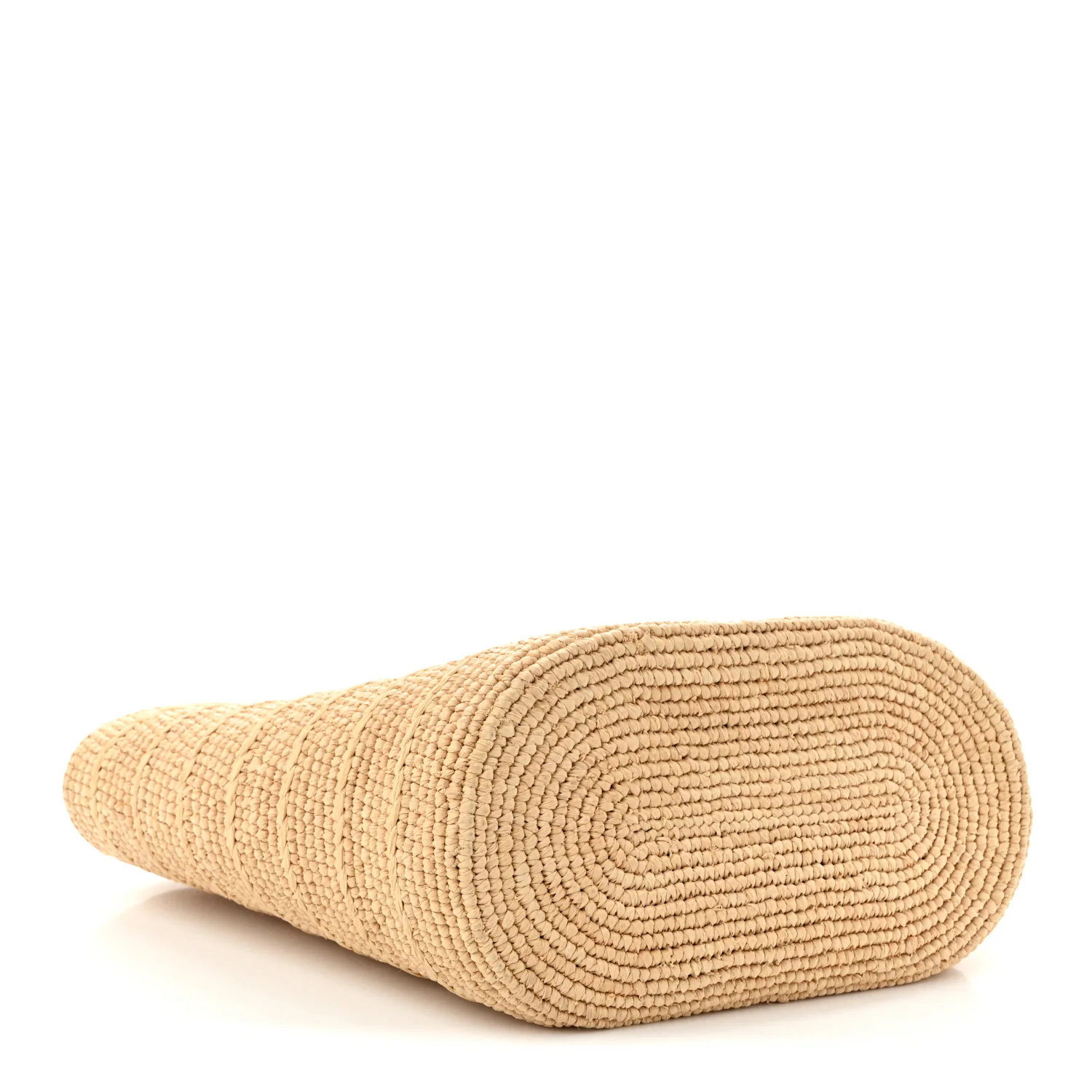 Raffia Calfskin Triomphe Teen Panier Bleached Pink