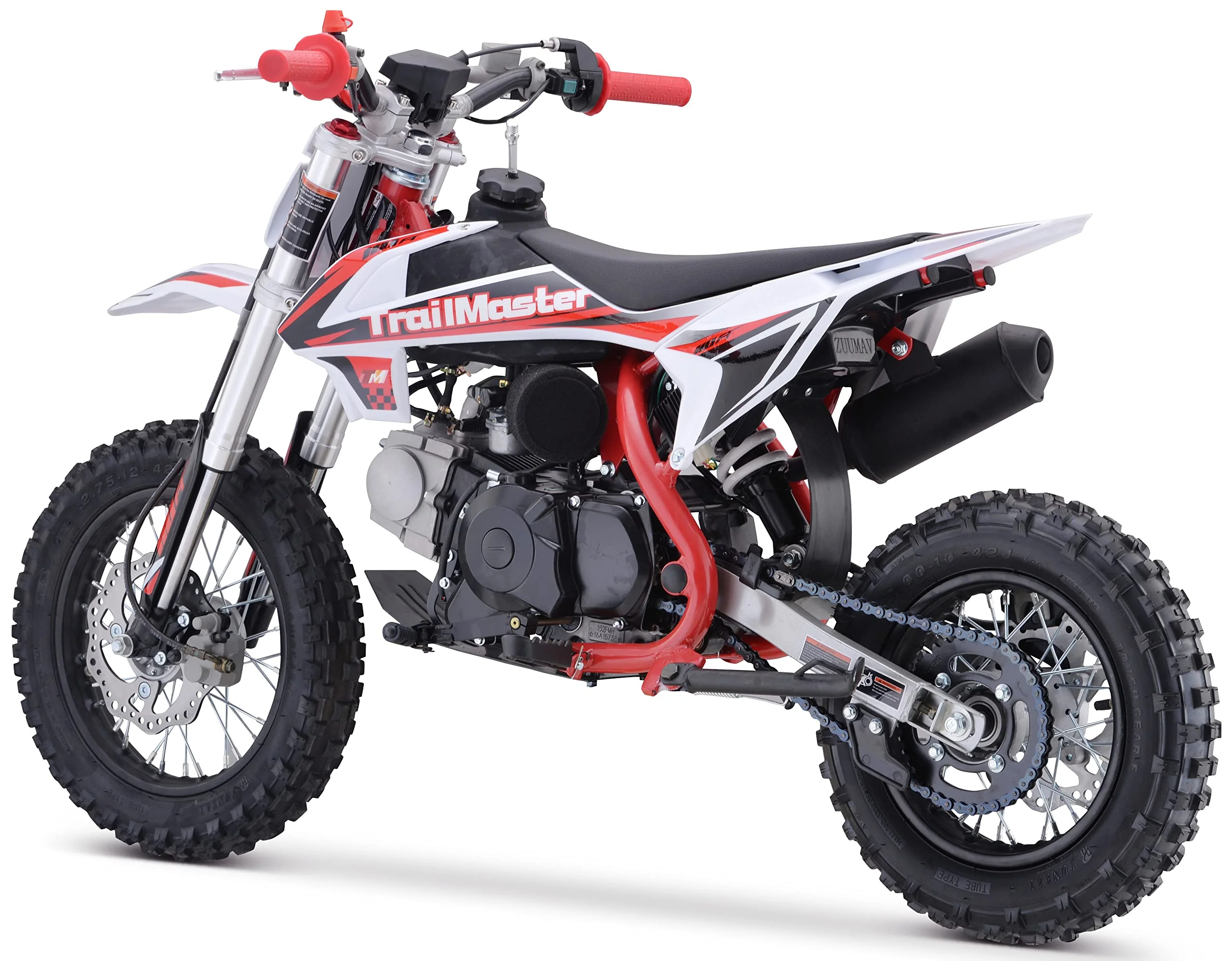 TM15 Dirt Bike 110cc Semi Automatic 4 Speed, 24.21 inches seat Height, Disk Brakes, Twin Spar Frame (Red)(Red) - Image 8