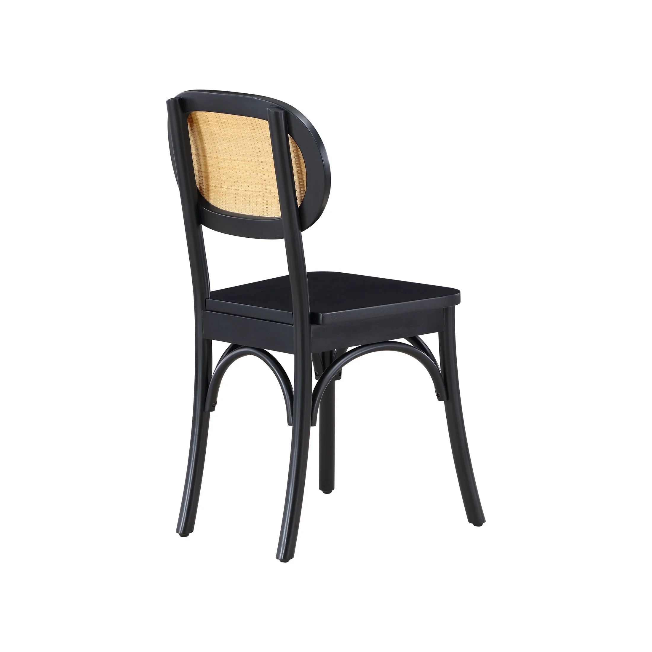 Better Homes & Gardens Camden Dining Chairs with Rattan and Solid Wood, Black Wood finish, by Dave & Jenny Marrs