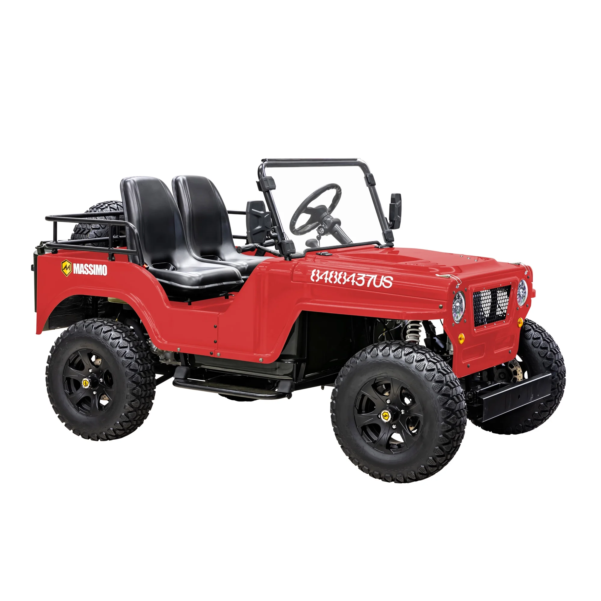 GKD350 Gas Go Kart �C 300cc 18HP 4-Stroke Automatic, 2-Seater Military Style �C Red(Red) - Image 2