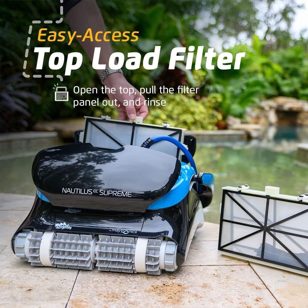 Wi-fi Automatic Robotic Pool Vacuum Cleaner, Always Cleaning, Never Charging, with Wall Climbing Scrubber Brush, Ideal for In-ground Pools…