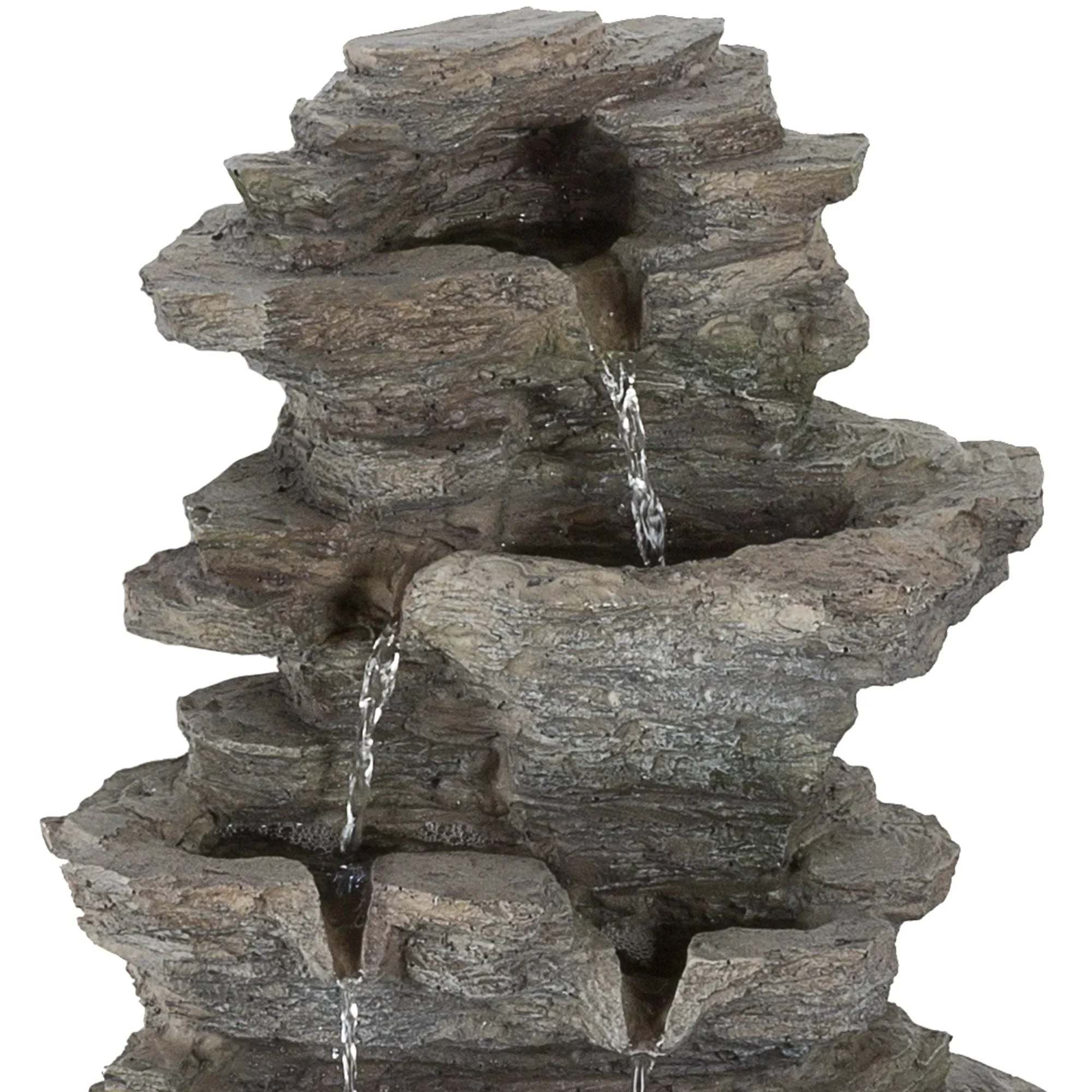 Pure Garden Tabletop Waterfall Fountain, Gray