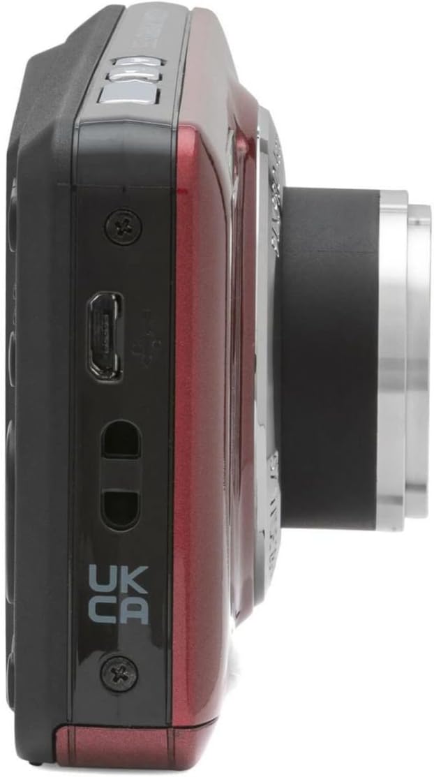 KODAK PIXPRO Friendly Zoom FZ55 Digital Camera (Red) Bundle with 32GB SD Card  Camera Case  and Battery Travel Charger (4 Items)