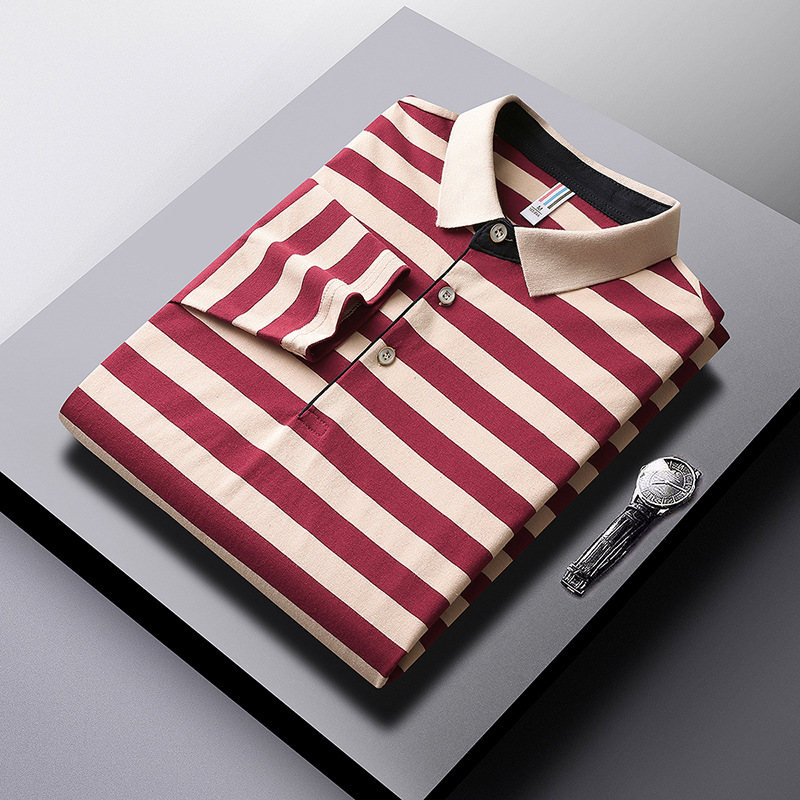 Polo rayé à revers pour homme