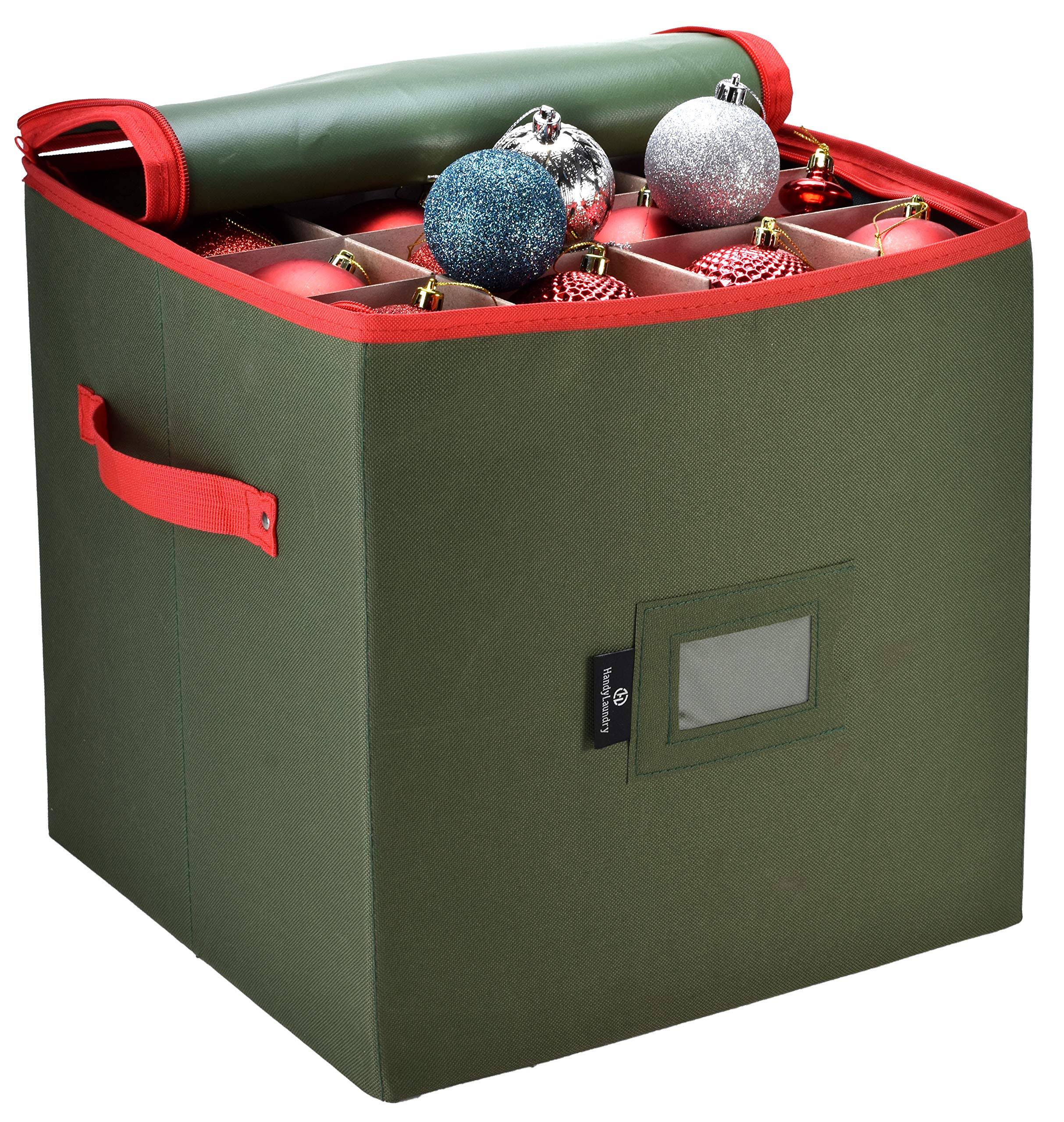 Christmas Ornament Storage - Stores Up to 64 Holiday Ornaments, Adjustable with