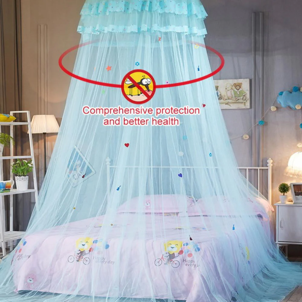 Mosquito NET, Elegant Bed Canopy Set Including Full Hanging Kit, Princess Garden Lace Bed Crown Net Bed Ideal for Indoors or Outdoors, Intended for a for Covering Beds, Cribs, Hammocks Image 3