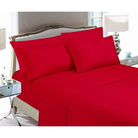 Clearance Super Soft 1500 TC Pillowcase Set, Standard size, Red, Size: Standard Pillowcases