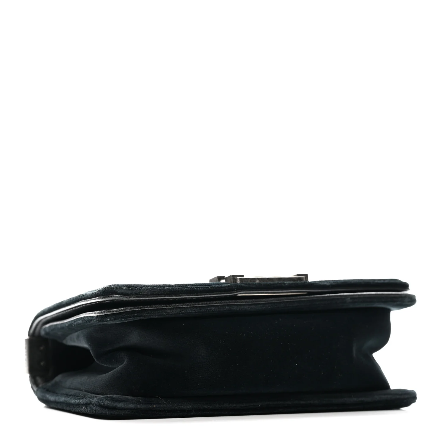 Velvet Quilted Small Boy Flap Black