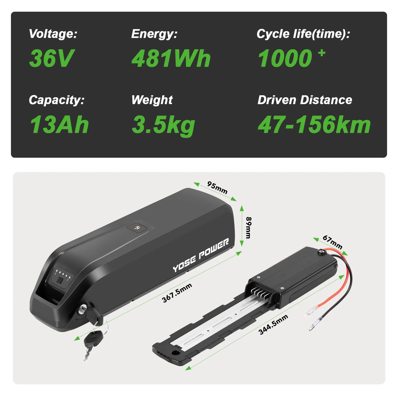Ebike Battery 36V 13Ah Compatible with Jasion Electric Bicycle 36V Electric Bike Batteries for EB5 E Bike Battery Replacement - Image 3