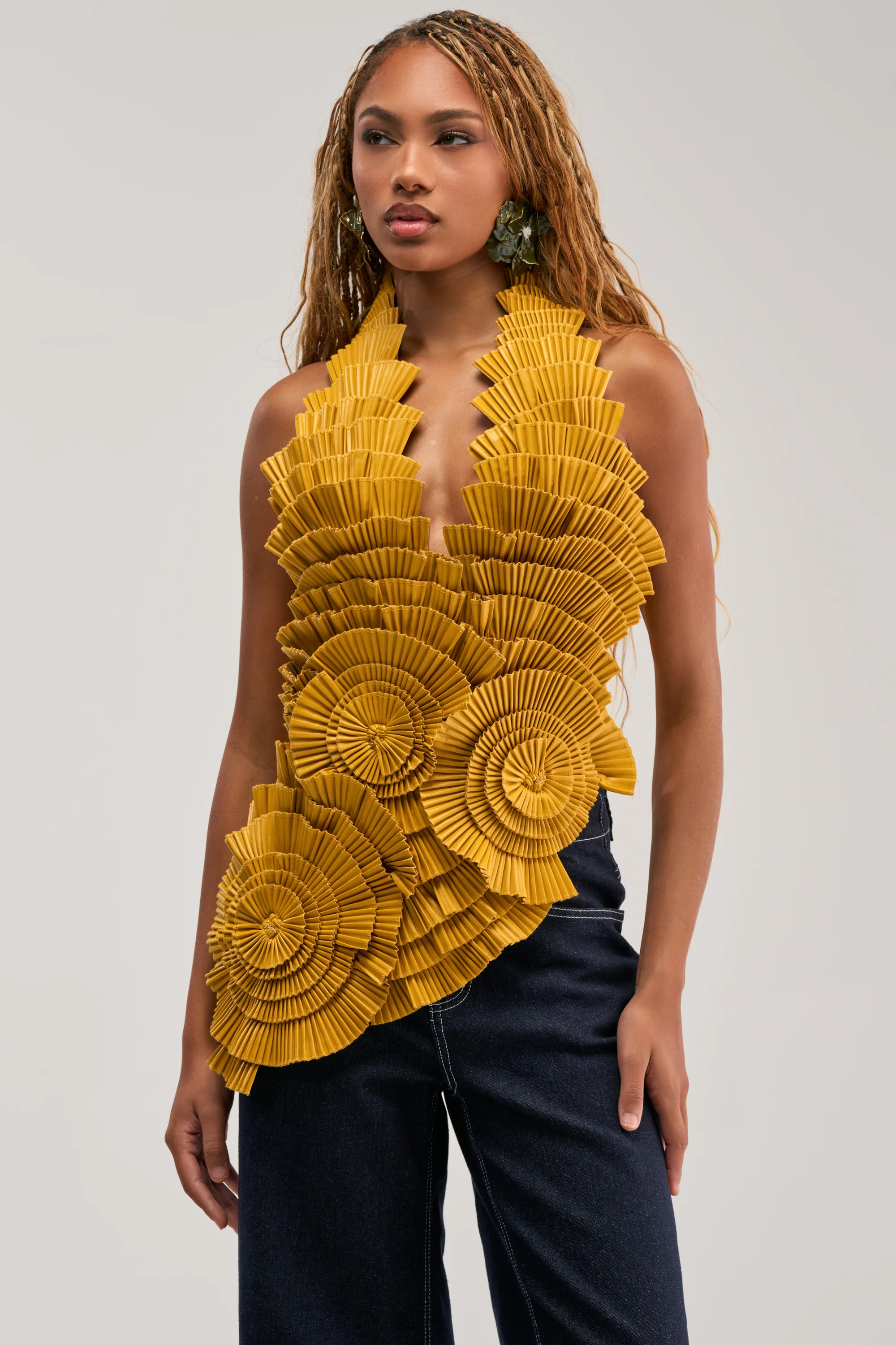 MOLTEN PETAL PLEATED TOP - Akira Store