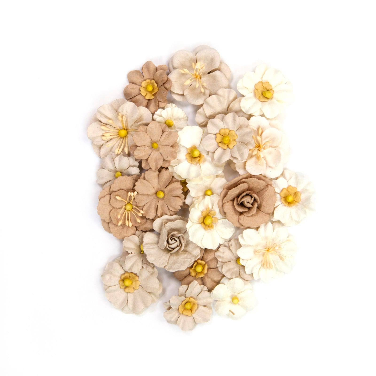 Recollections Neutral Small Mixed Flowers - 24 ct