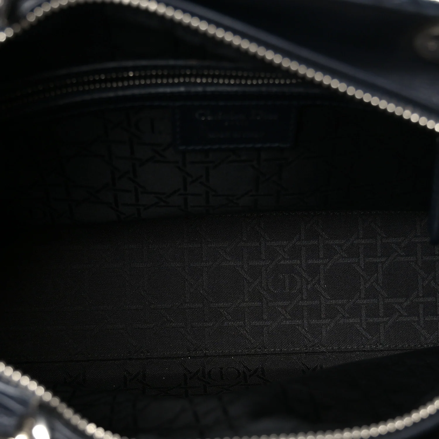 Lambskin Cannage Large Lady Dior Navy Blue