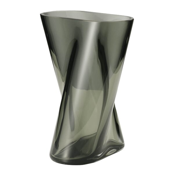 Lituus vase liten 18 cm røkfarget glass