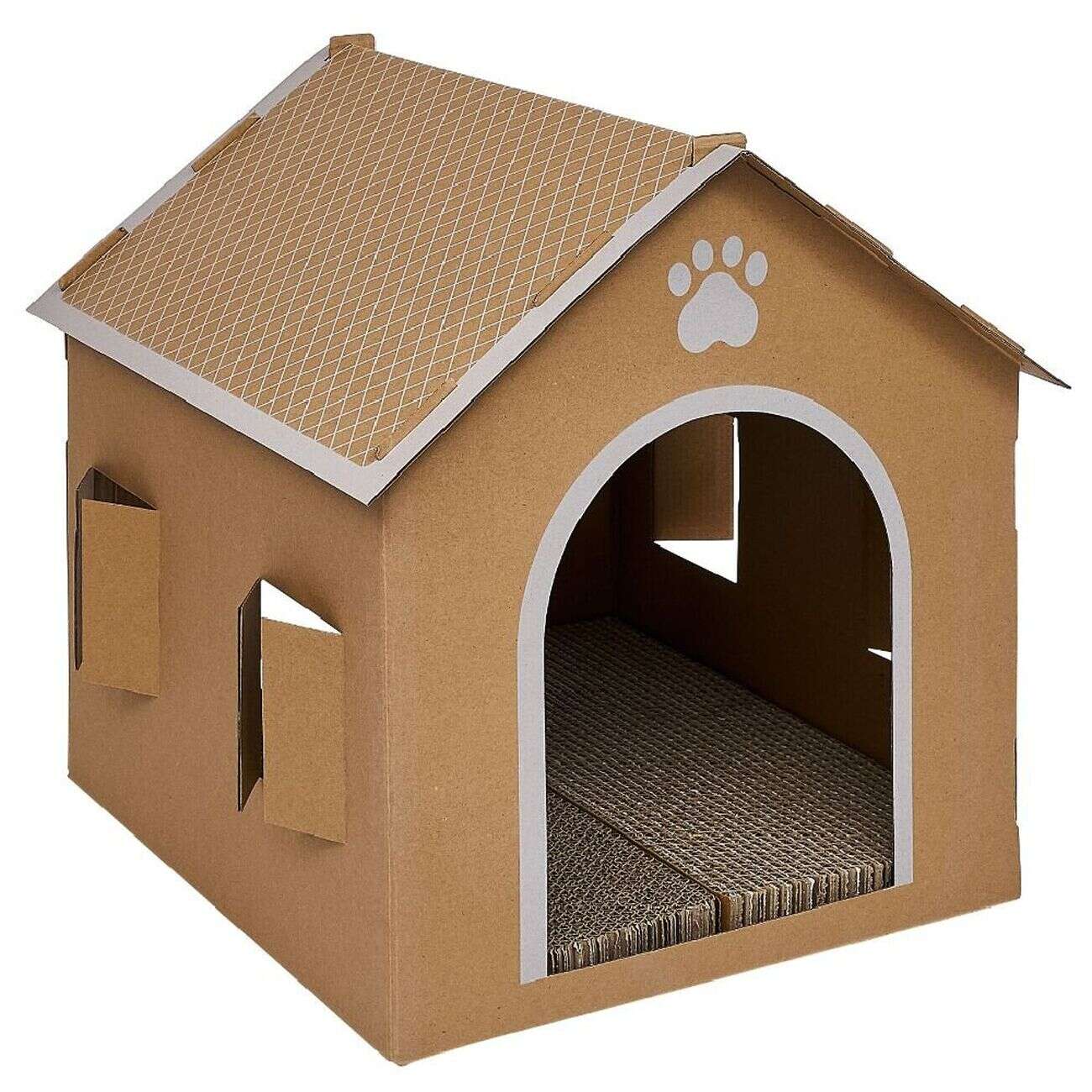 Maison pour chat à décorer avec grattoir intégré