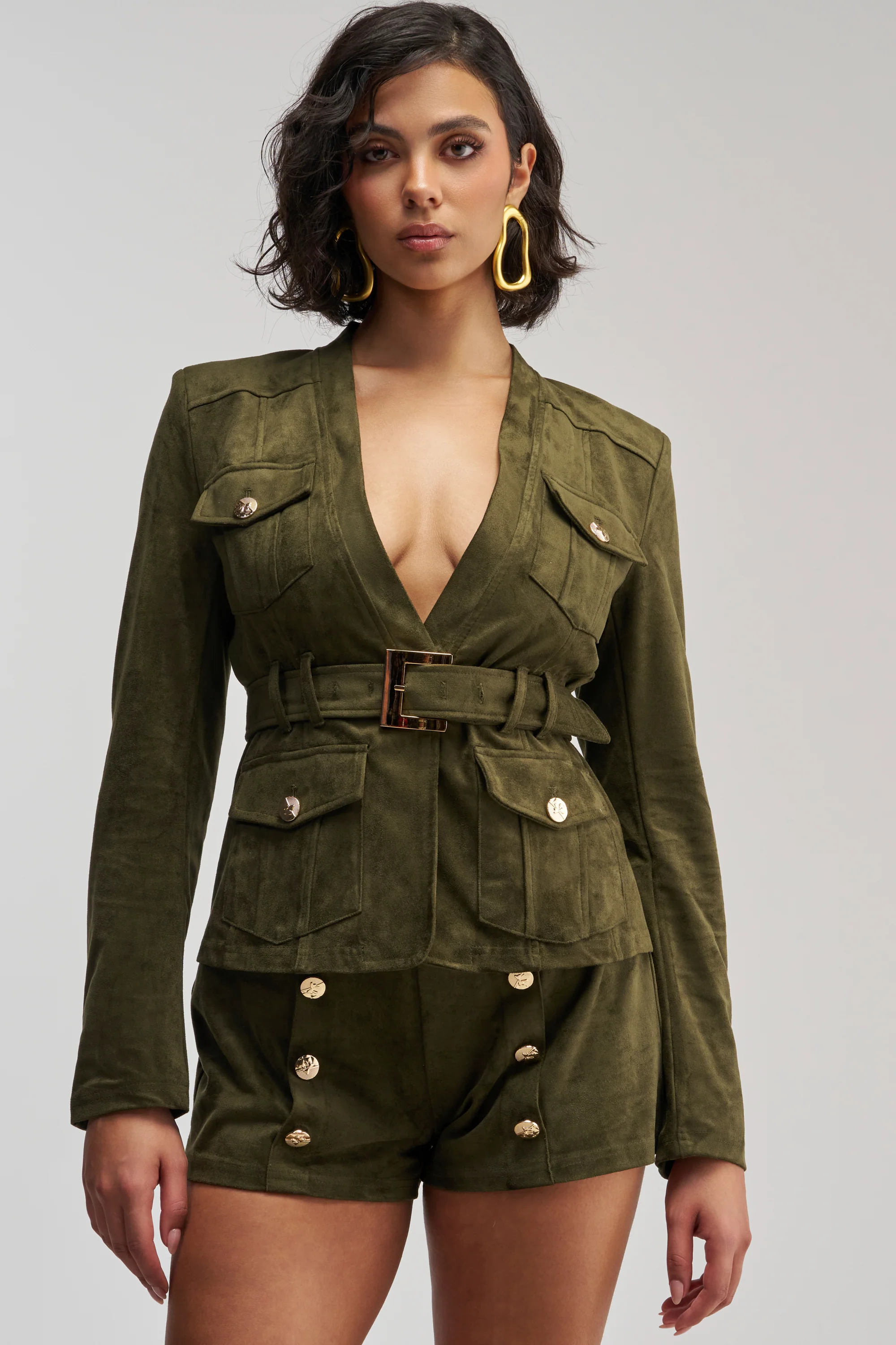 LOLITA FAUX SUEDE BLAZER - Akira Store