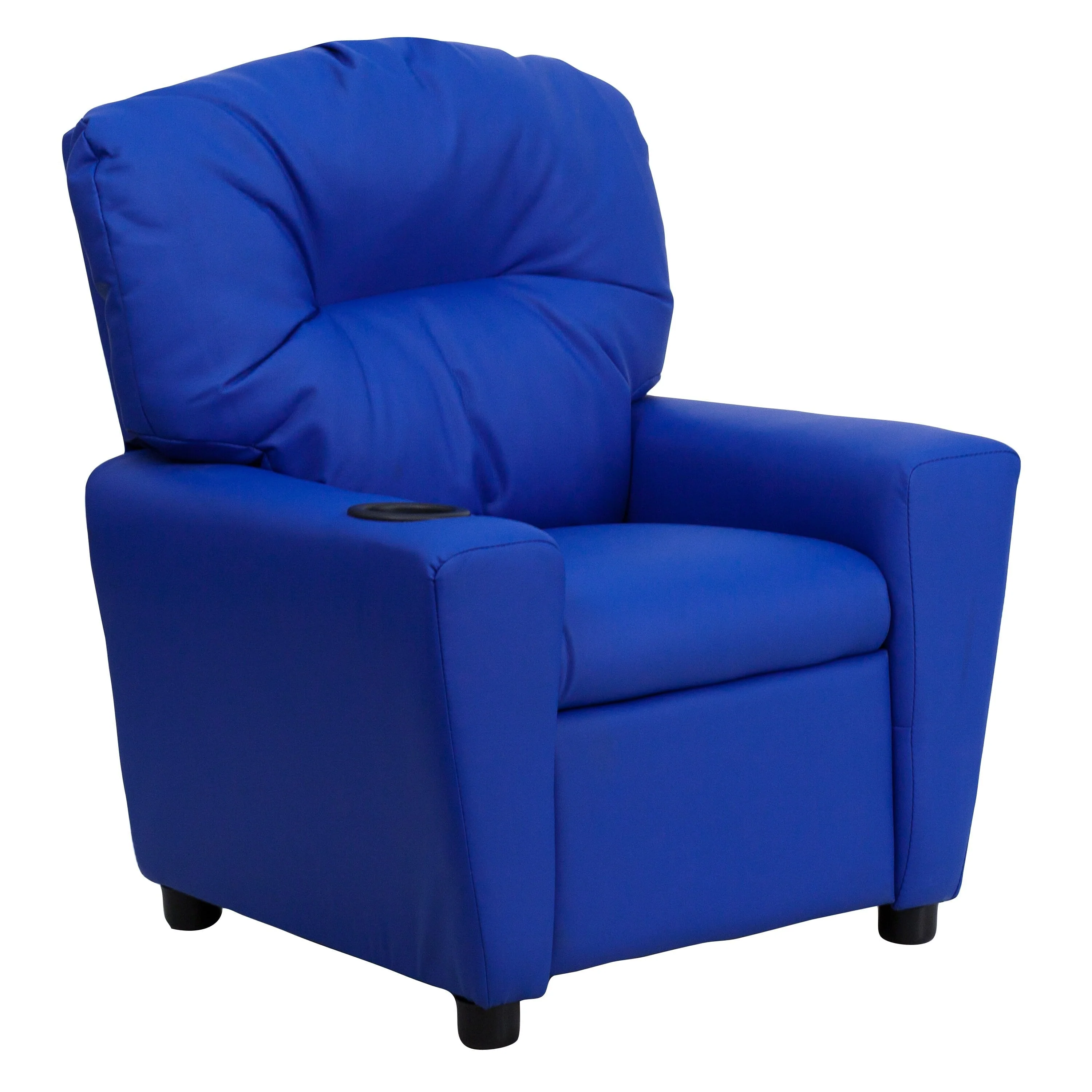 Lancaster Home Contemporary Kids Recliner with Cup Holder Brown Microfiber(Beige Vinyl) Image 8