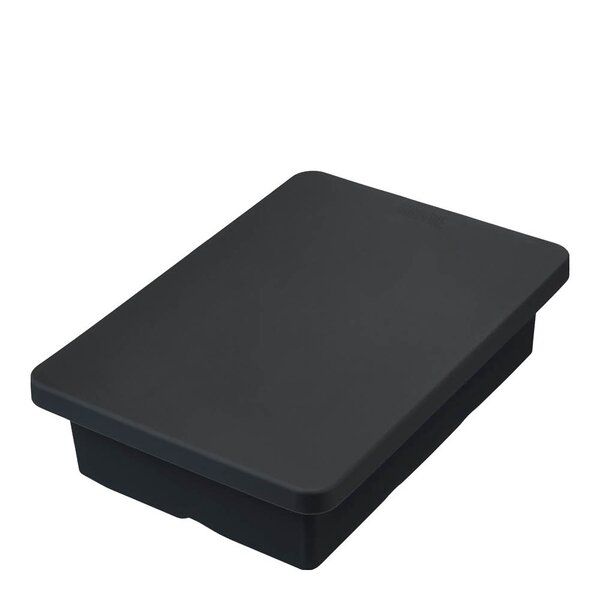 Isbitbrett med lokk i silikon 13x20x13 cm svart