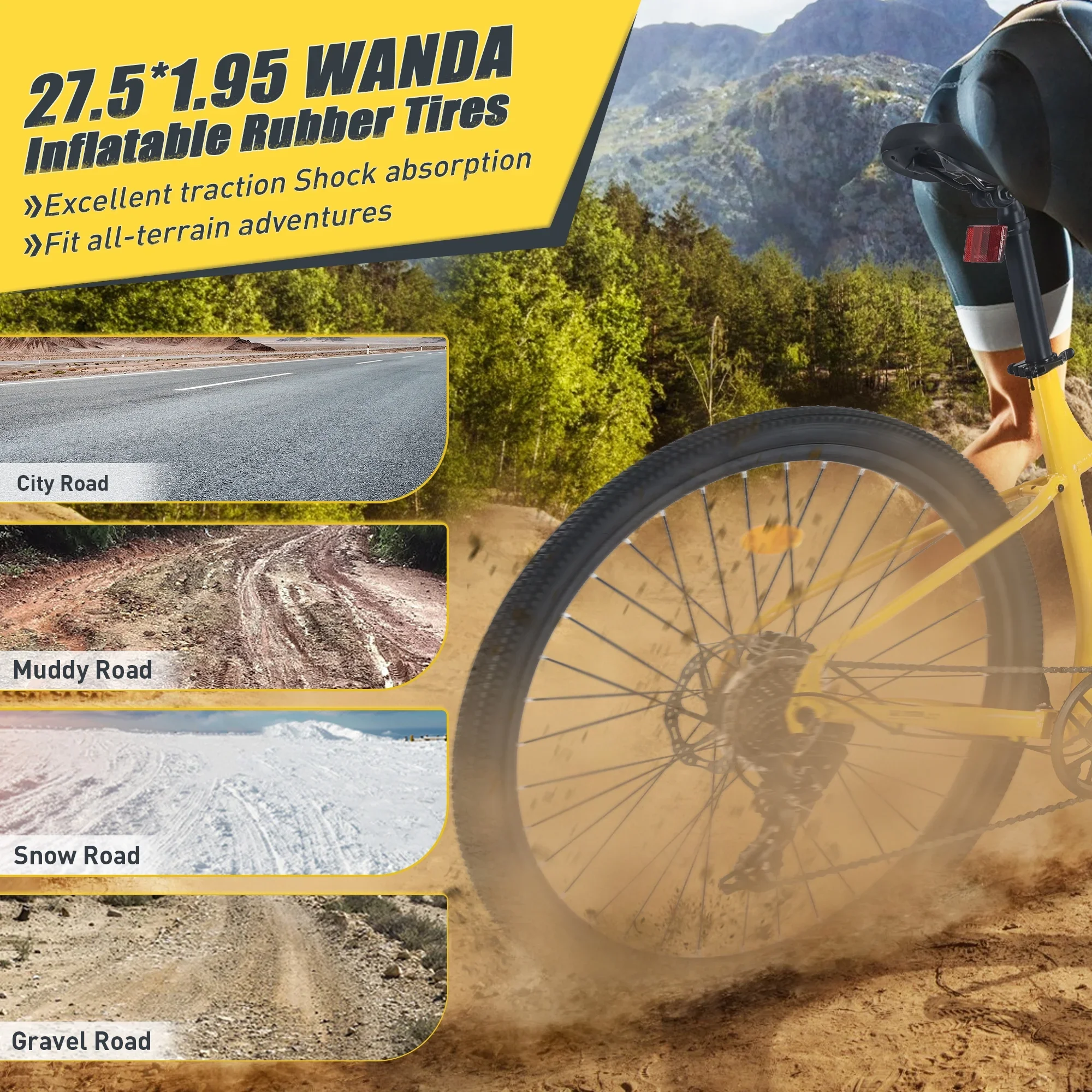 OUDOSPRS 27.5 Versatile Mountain Bike - 8-Speed Steel Frame with Front Suspension