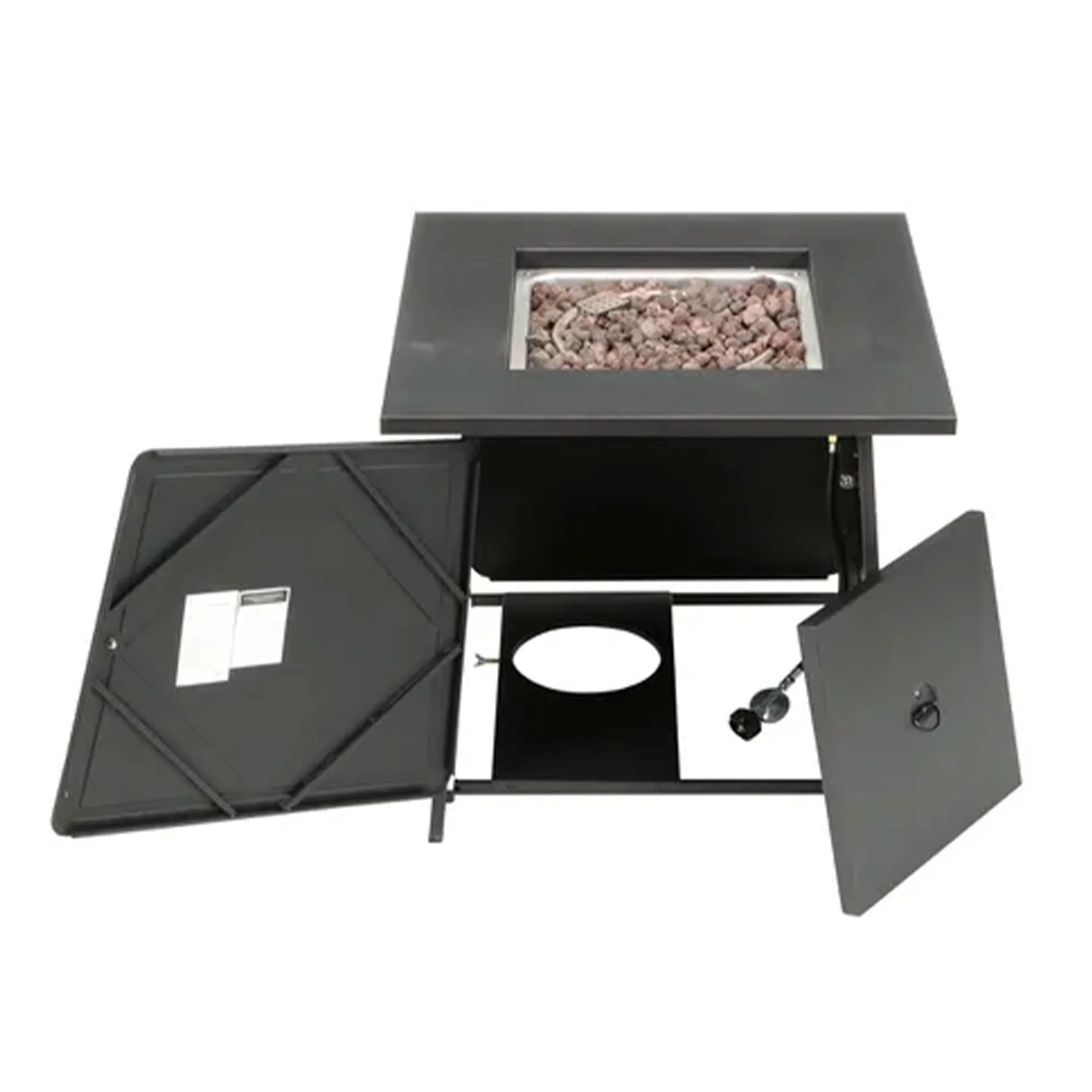 Four Seasons Courtyard Dual Heat 50,000 BTU Square Gas Tabletop Fire Pit(28")