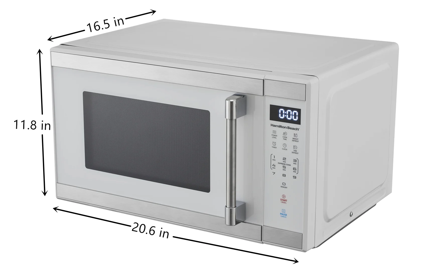 Hamilton Beach 1.1 Cu. Ft. Microwave Oven, Countertop, Black and Stainless Steel