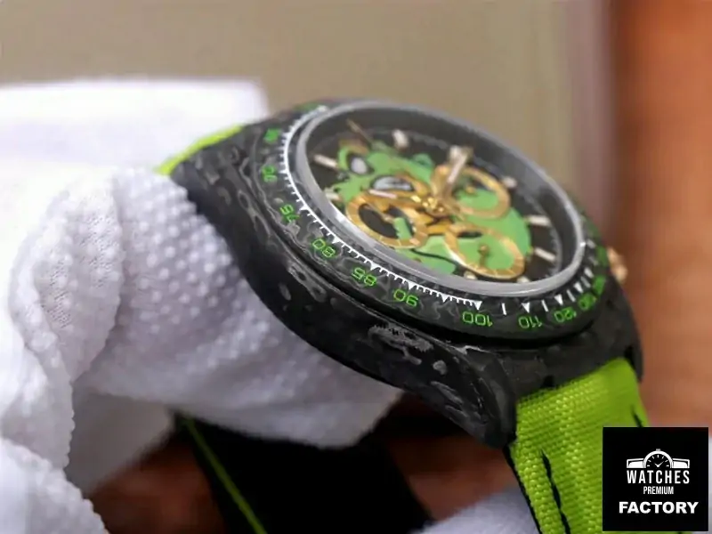 Rolex Daytona Cosmos Chronograph Carbon Fiber Edition Green Exploded Dragon Dial