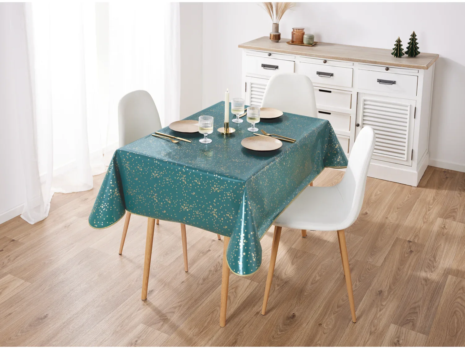 LIVARNO home Nappe en toile cire festive