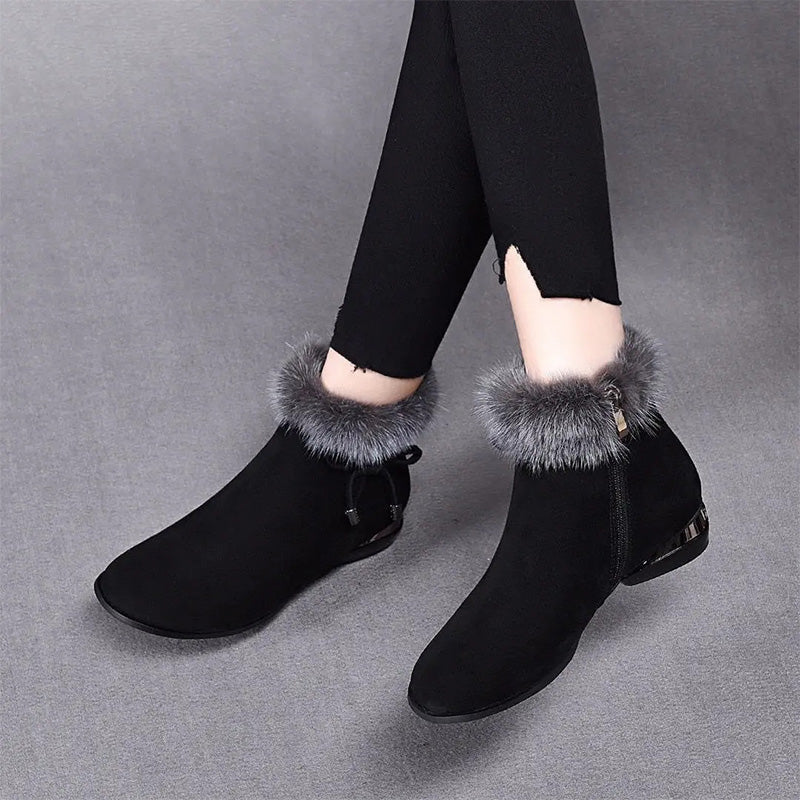 Bottes chevilles chaudes et élégantes antidérapantes pour femmes