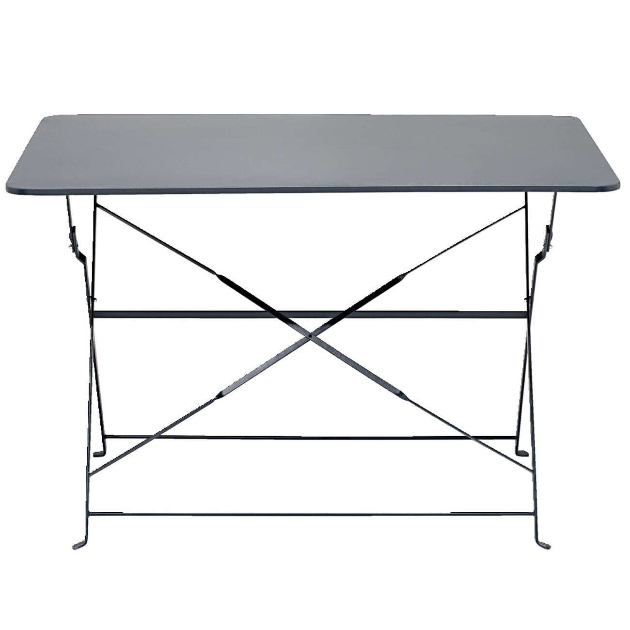 Table de jardin rectangulaire Boston pliante acier gris  110x70xH71cm