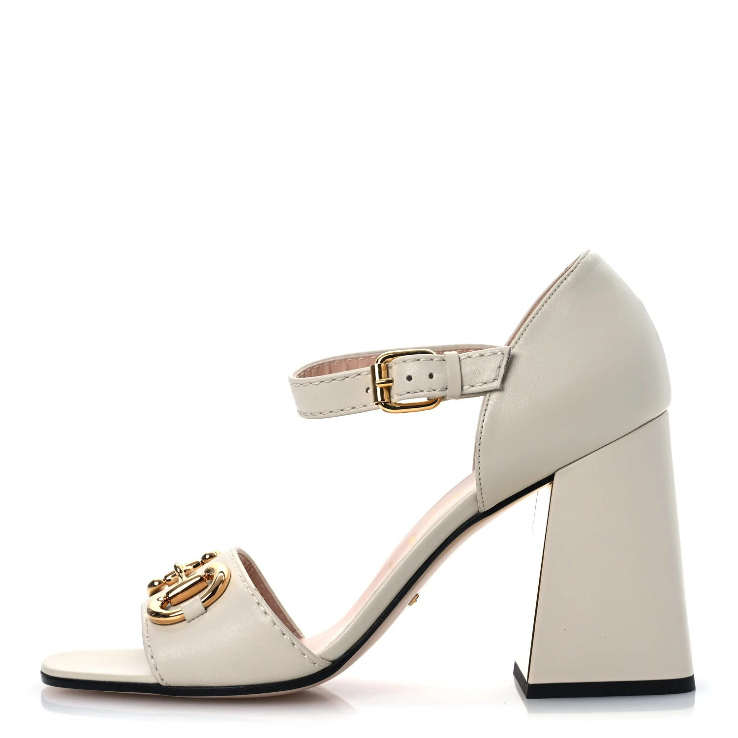 Nappa Horsebit Cross Strap 95mm Sandals 41 Mystic White