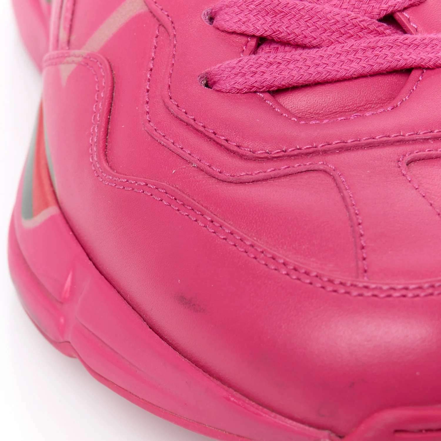 Calfskin Logo Womens Rhyton Sneakers 35 Box Pink