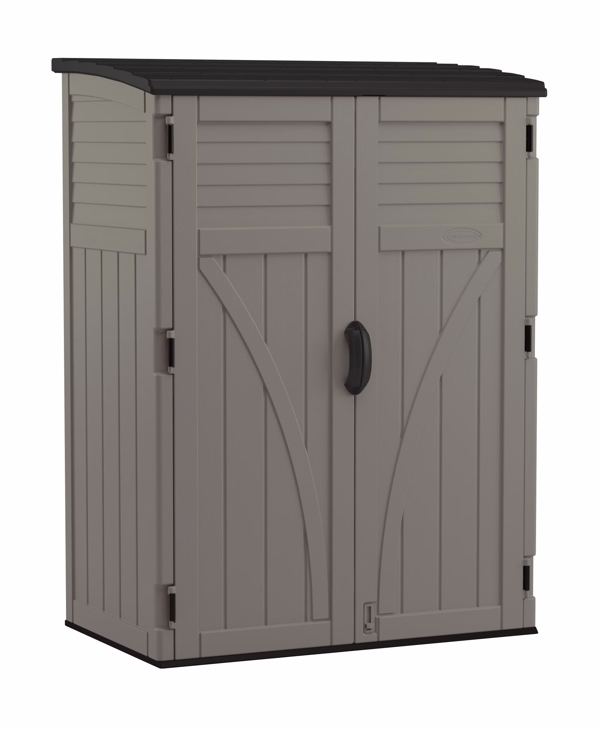 Suncast 54 cu ft Vertical Shed Outdoor Storage for Patio and Garage, Stoney